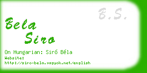 bela siro business card
